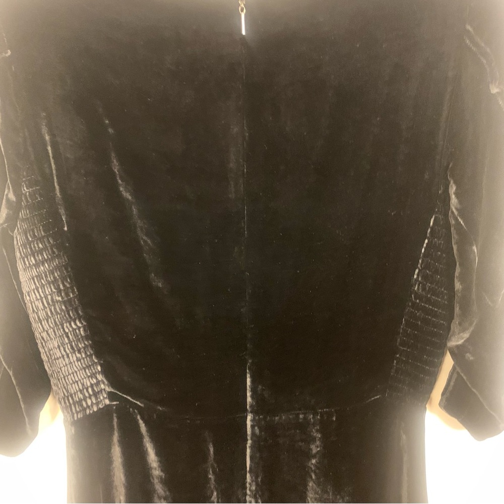 ZARA Velvet Ruched Ruffle Smocked Mini Dress - Picture 11 of 15